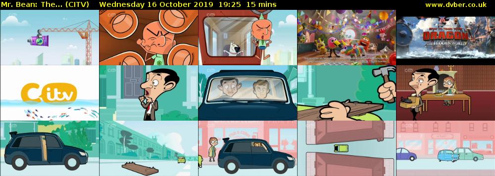 Mr. Bean: The... (CITV) Wednesday 16 October 2019 19:25 - 19:40