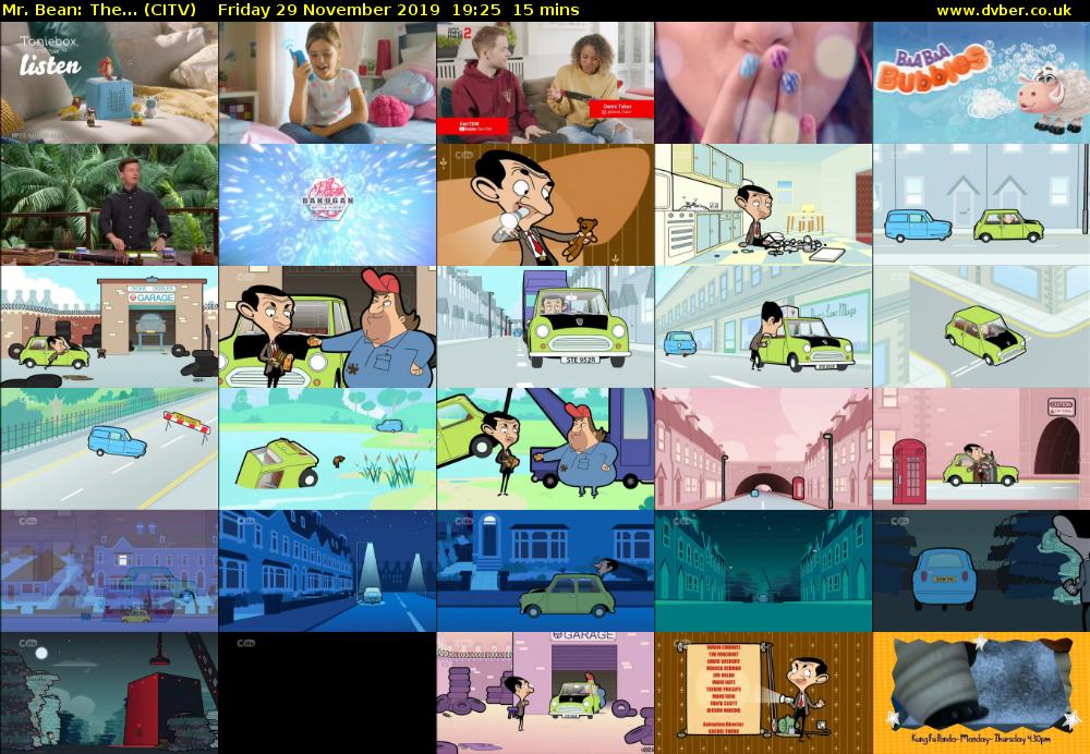Mr. Bean: The... (CITV) Friday 29 November 2019 19:25 - 19:40