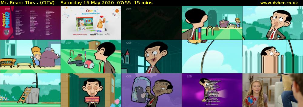 Mr. Bean: The... (CITV) Saturday 16 May 2020 07:55 - 08:10