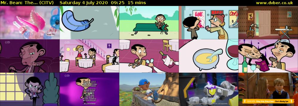 Mr. Bean: The... (CITV) Saturday 4 July 2020 09:25 - 09:40
