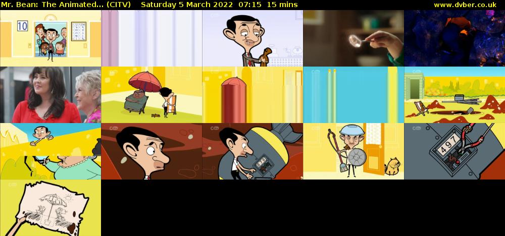 Mr. Bean: The Animated... (CITV) Saturday 5 March 2022 07:15 - 07:30