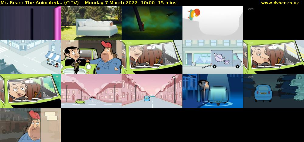 Mr. Bean: The Animated... (CITV) Monday 7 March 2022 10:00 - 10:15