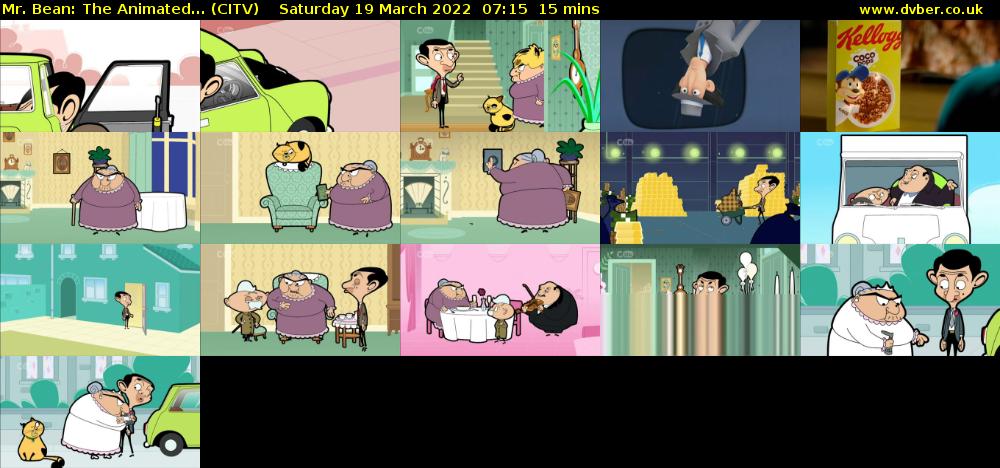 Mr. Bean: The Animated... (CITV) Saturday 19 March 2022 07:15 - 07:30