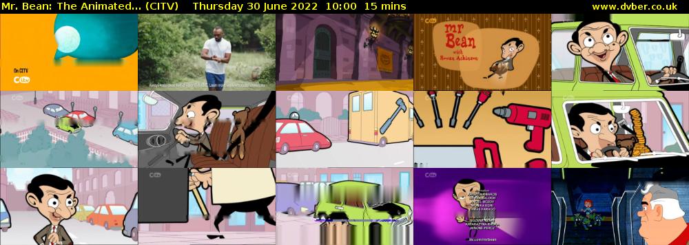 Mr. Bean: The Animated... (CITV) Thursday 30 June 2022 10:00 - 10:15