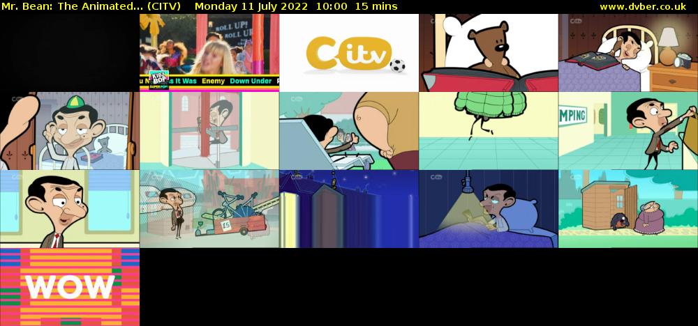Mr. Bean: The Animated... (CITV) Monday 11 July 2022 10:00 - 10:15