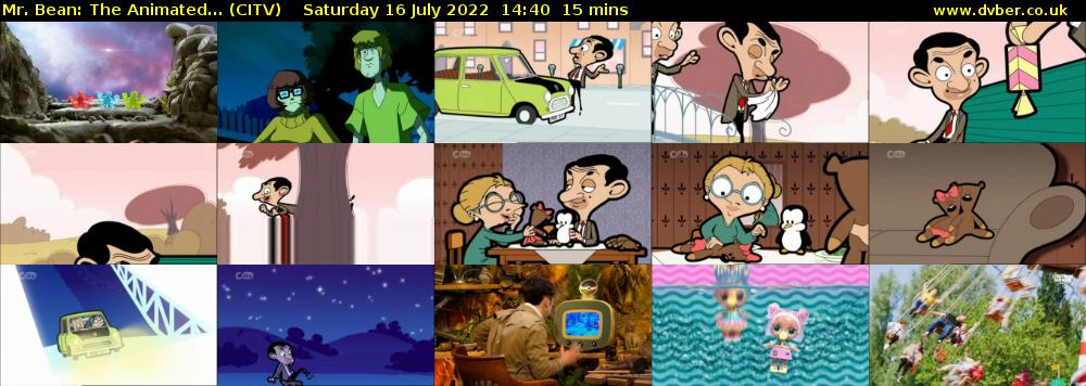 Mr. Bean: The Animated... (CITV) Saturday 16 July 2022 14:40 - 14:55