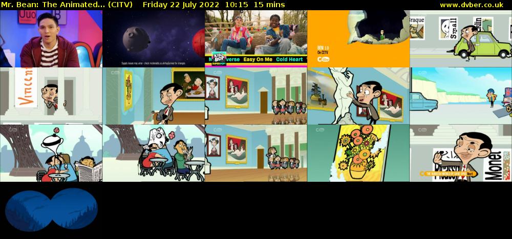 Mr. Bean: The Animated... (CITV) Friday 22 July 2022 10:15 - 10:30