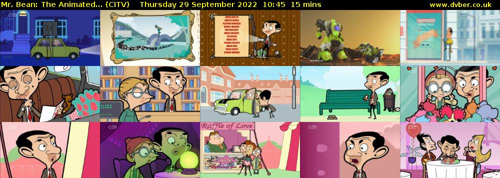 Mr. Bean: The Animated... (CITV) Thursday 29 September 2022 10:45 - 11:00