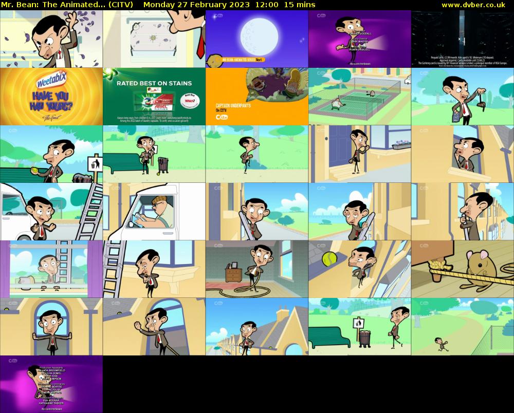 Mr. Bean: The Animated... (CITV) Monday 27 February 2023 12:00 - 12:15
