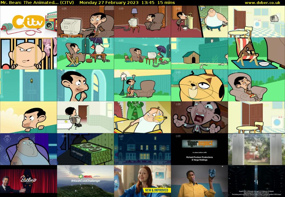 Mr. Bean: The Animated... (CITV) Monday 27 February 2023 13:45 - 14:00