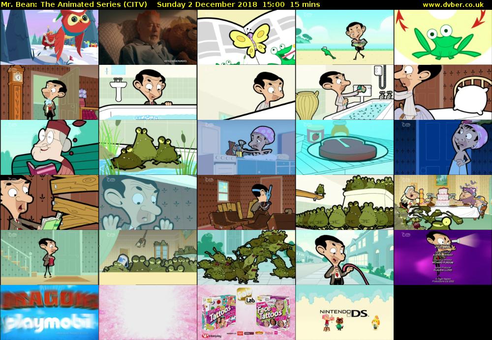 Mr. Bean: The Animated Series (CITV) Sunday 2 December 2018 15:00 - 15:15