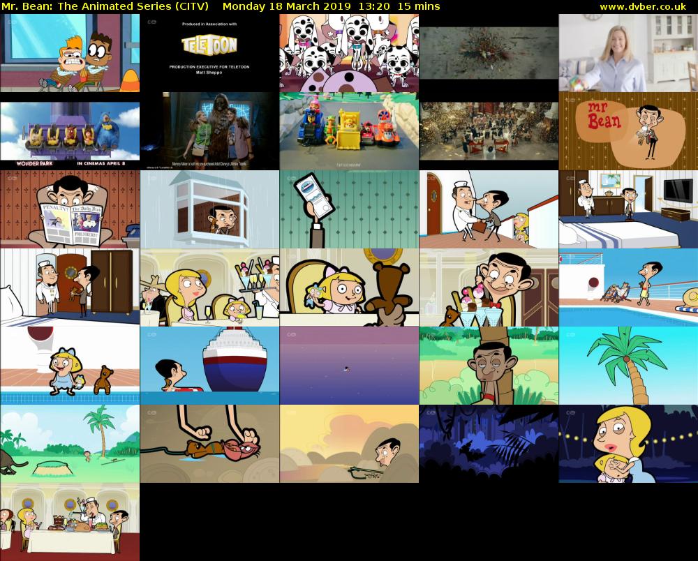 Mr. Bean: The Animated Series (CITV) Monday 18 March 2019 13:20 - 13:35
