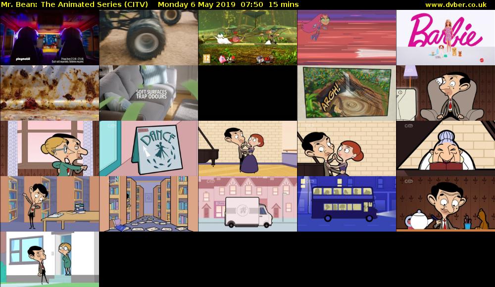 Mr. Bean: The Animated Series (CITV) Monday 6 May 2019 07:50 - 08:05