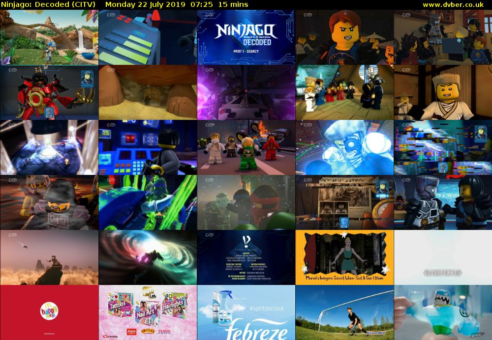 Ninjago: Decoded (CITV) Monday 22 July 2019 07:25 - 07:40
