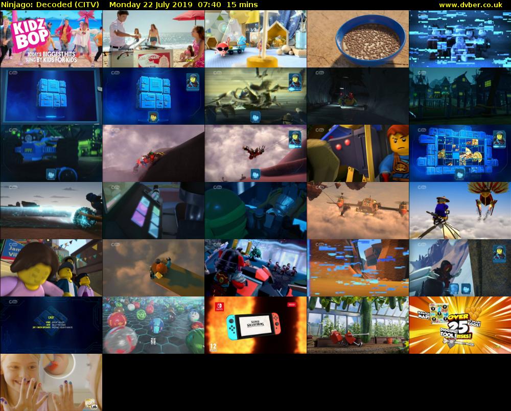 Ninjago: Decoded (CITV) Monday 22 July 2019 07:40 - 07:55