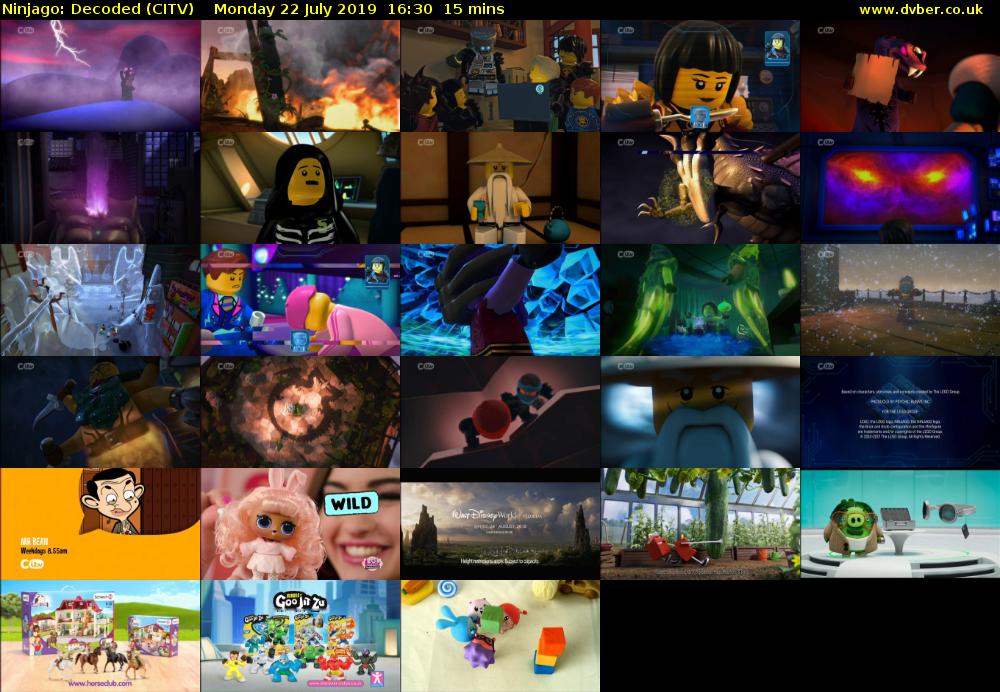 Ninjago: Decoded (CITV) Monday 22 July 2019 16:30 - 16:45