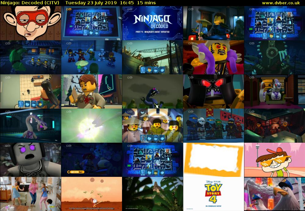 Ninjago: Decoded (CITV) Tuesday 23 July 2019 16:45 - 17:00