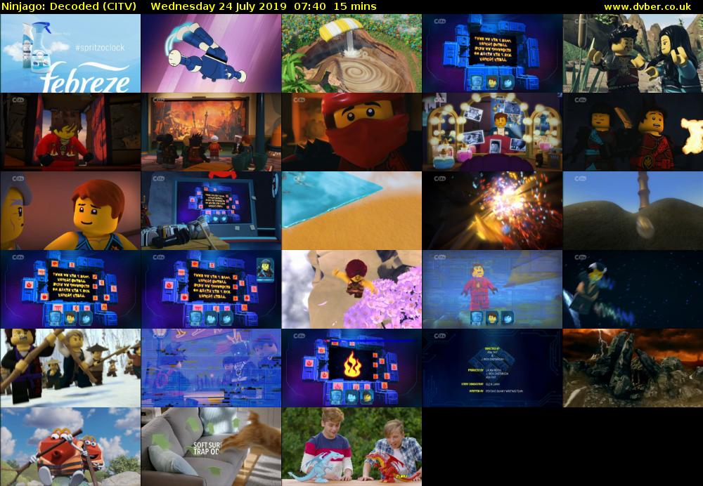 Ninjago: Decoded (CITV) Wednesday 24 July 2019 07:40 - 07:55