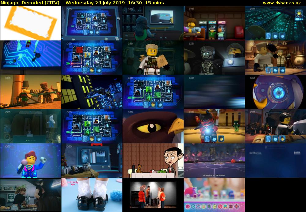 Ninjago: Decoded (CITV) Wednesday 24 July 2019 16:30 - 16:45