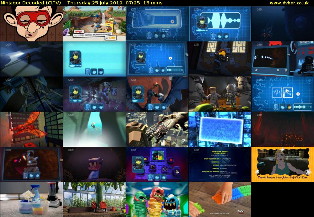 Ninjago: Decoded (CITV) Thursday 25 July 2019 07:25 - 07:40