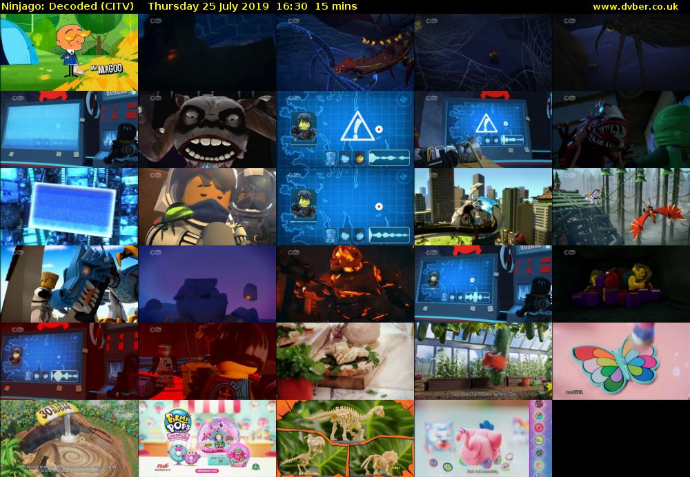 Ninjago: Decoded (CITV) Thursday 25 July 2019 16:30 - 16:45