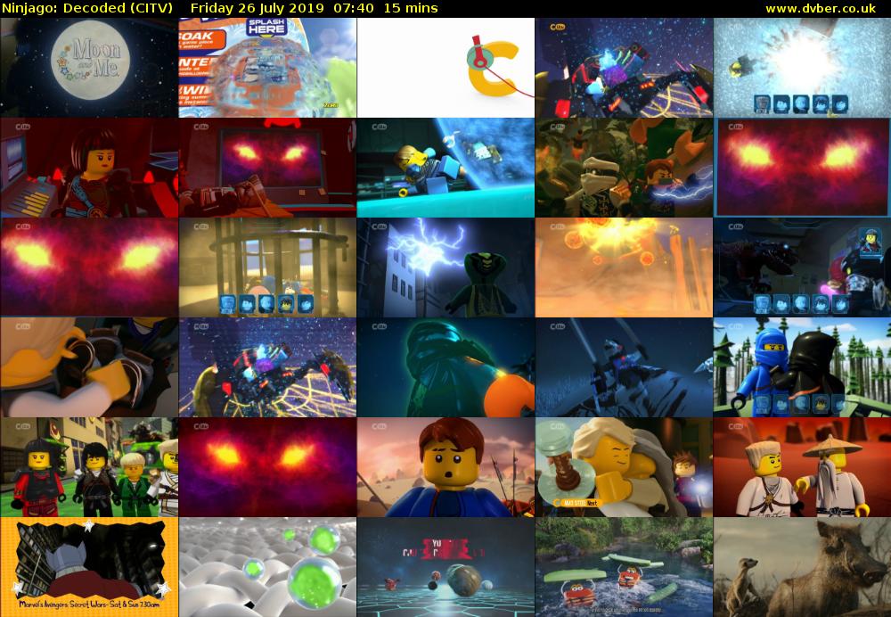 Ninjago: Decoded (CITV) Friday 26 July 2019 07:40 - 07:55