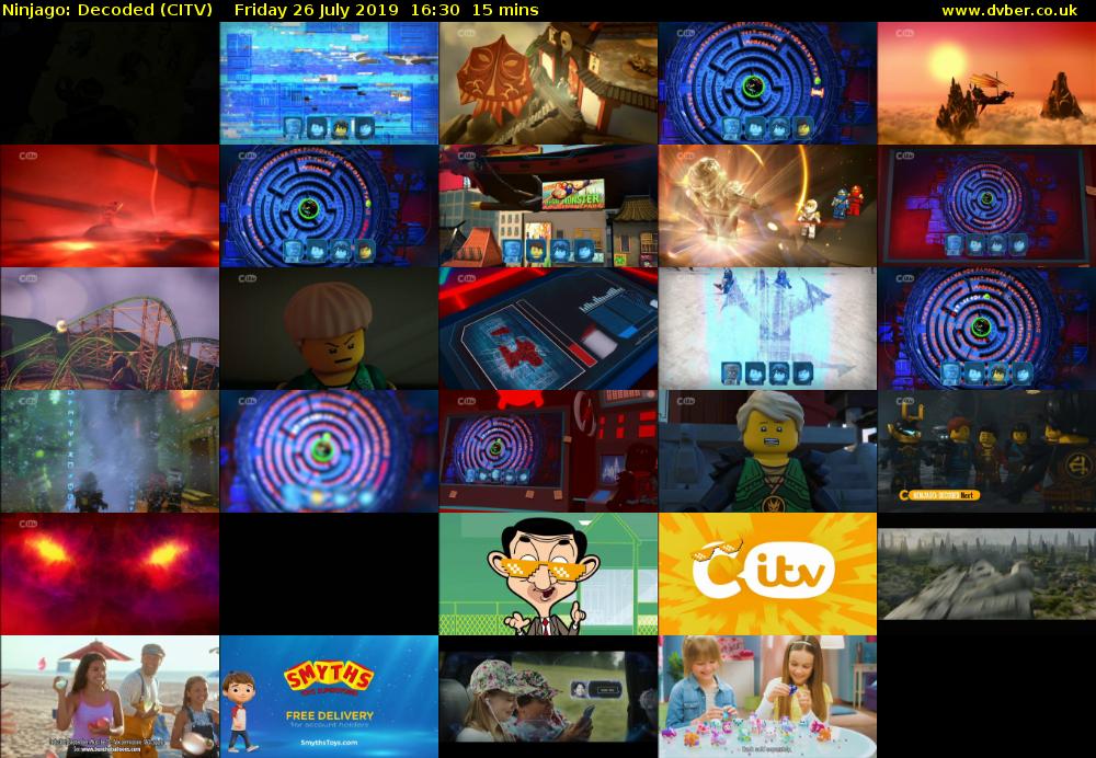 Ninjago: Decoded (CITV) Friday 26 July 2019 16:30 - 16:45