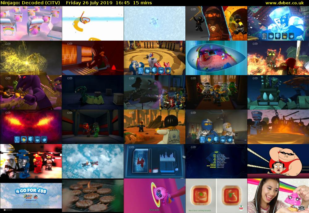 Ninjago: Decoded (CITV) Friday 26 July 2019 16:45 - 17:00