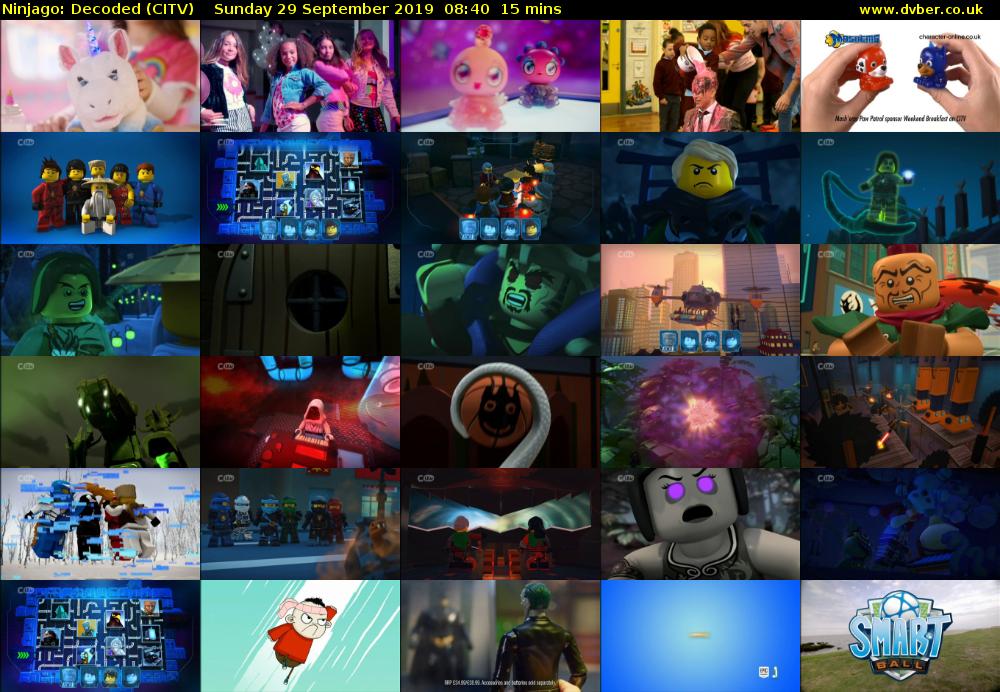 Ninjago: Decoded (CITV) Sunday 29 September 2019 08:40 - 08:55
