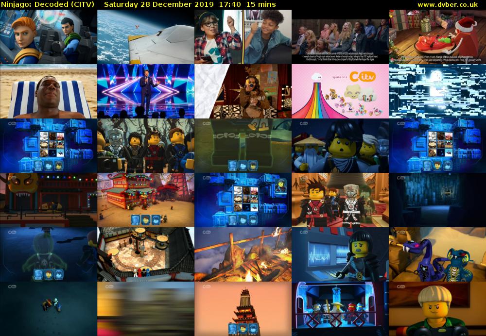 Ninjago: Decoded (CITV) Saturday 28 December 2019 17:40 - 17:55