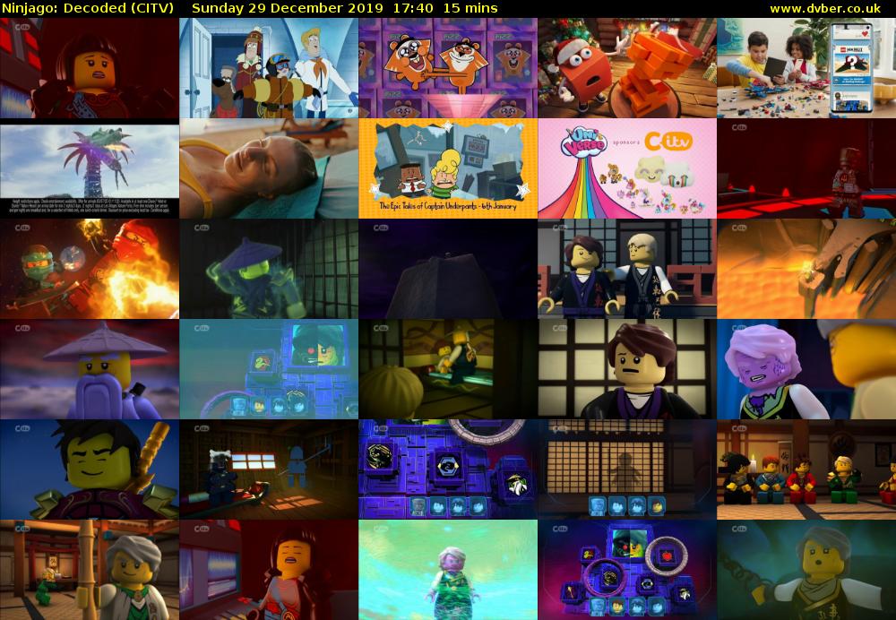 Ninjago: Decoded (CITV) Sunday 29 December 2019 17:40 - 17:55