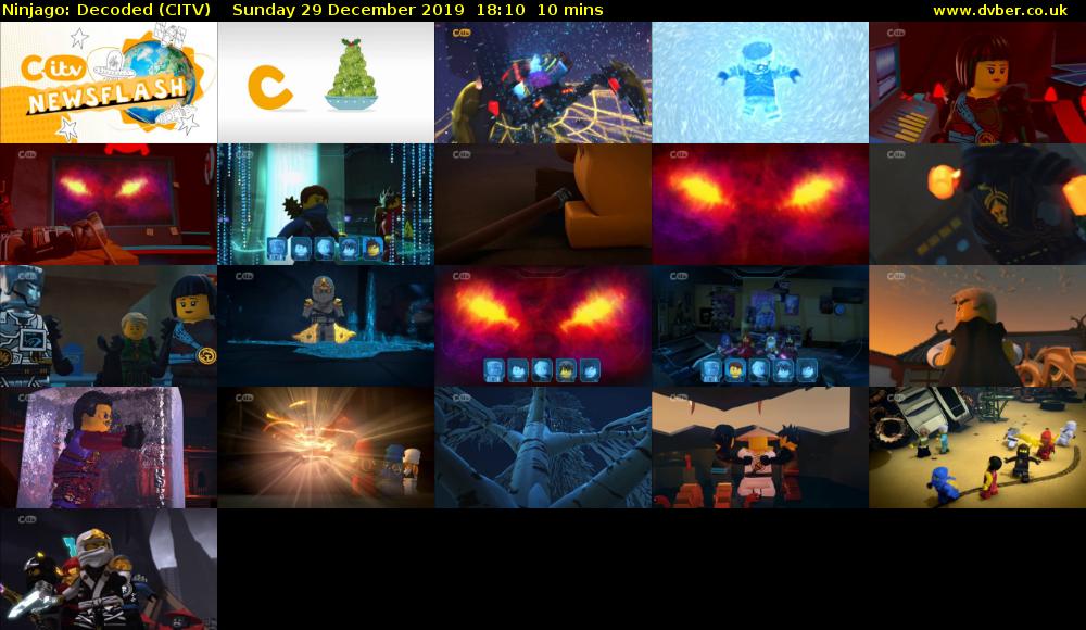 Ninjago: Decoded (CITV) Sunday 29 December 2019 18:10 - 18:20