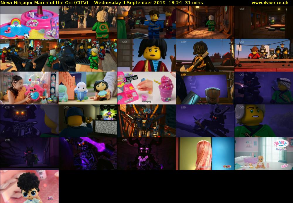Ninjago: March of the Oni (CITV) Wednesday 4 September 2019 18:24 - 18:55
