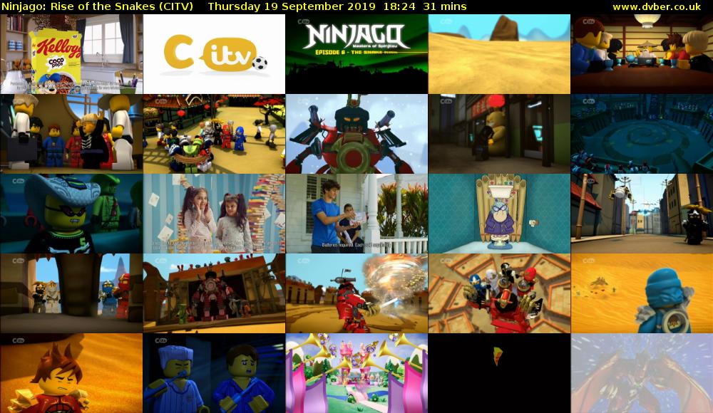 Ninjago: Rise of the Snakes (CITV) Thursday 19 September 2019 18:24 - 18:55