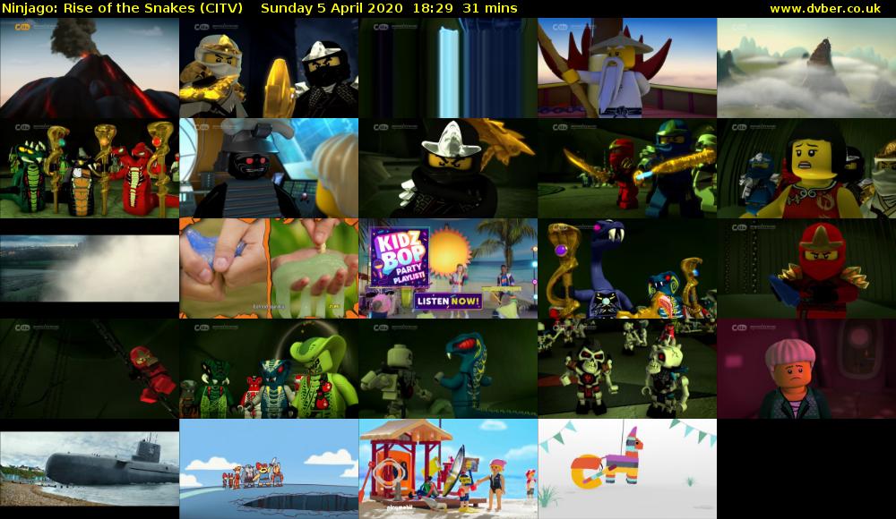 Ninjago: Rise of the Snakes (CITV) Sunday 5 April 2020 18:29 - 19:00