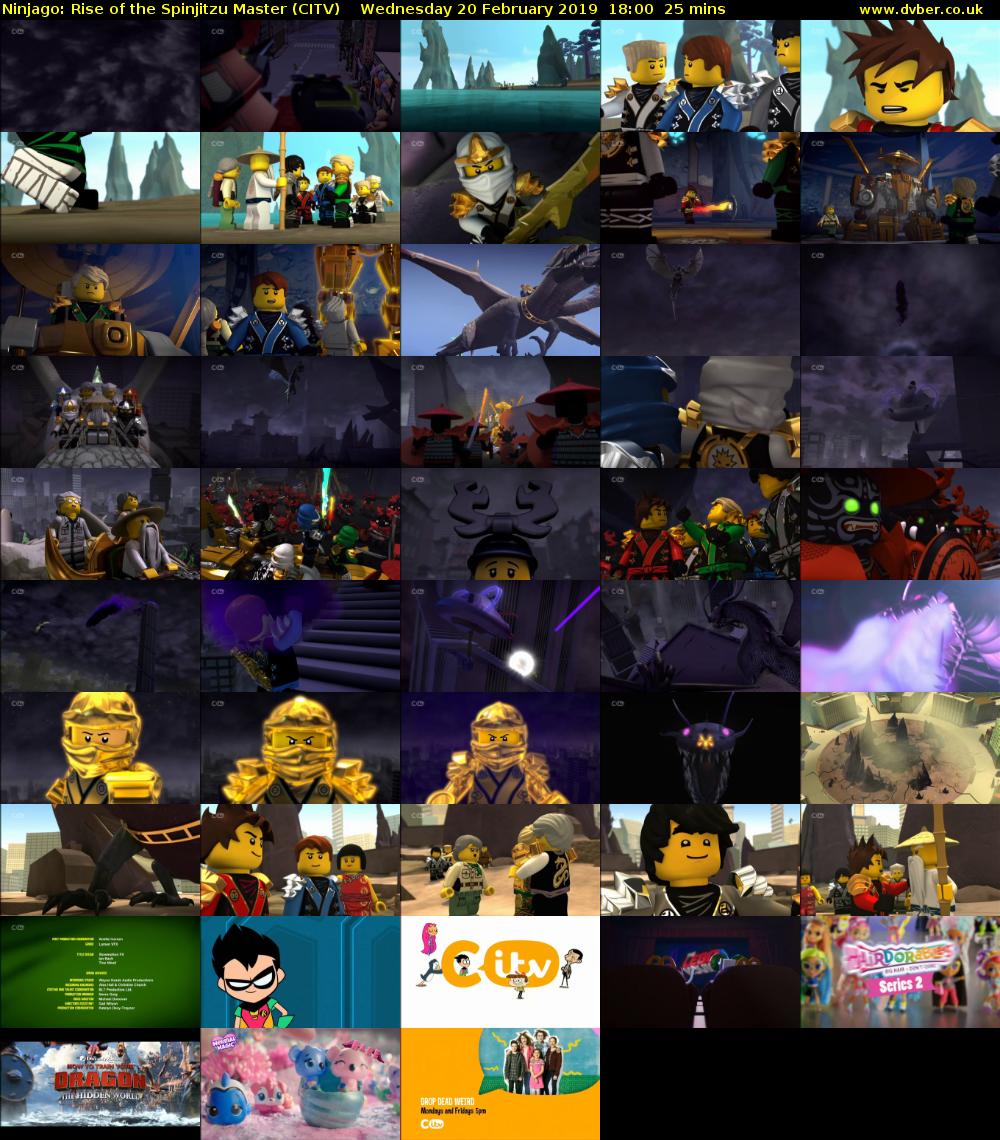 Ninjago: Rise of the Spinjitzu Master (CITV) Wednesday 20 February 2019 18:00 - 18:25