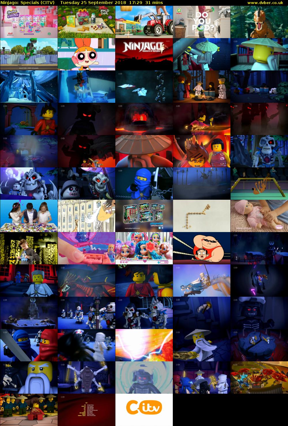 Ninjago: Specials (CITV) Tuesday 25 September 2018 17:29 - 18:00