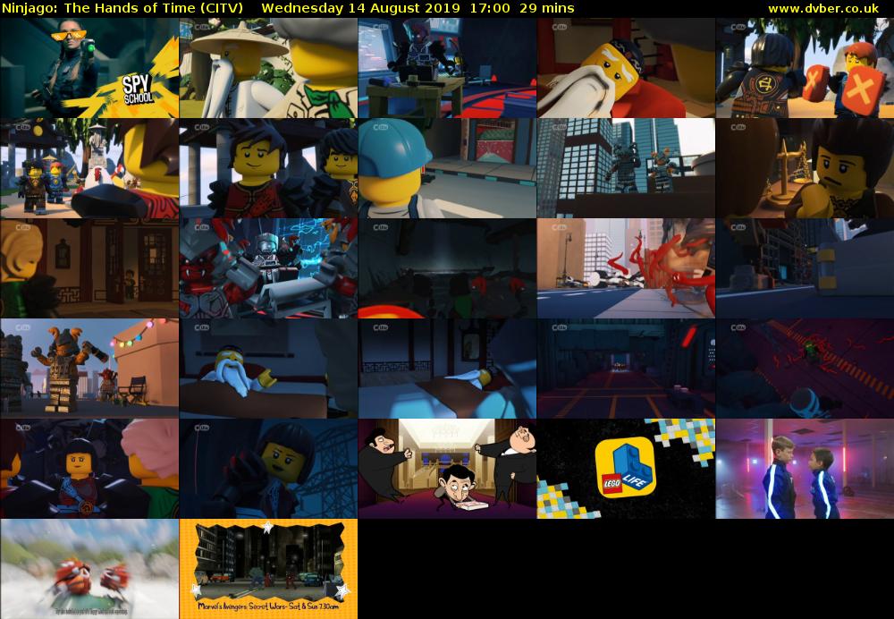 Ninjago: The Hands of Time (CITV) Wednesday 14 August 2019 17:00 - 17:29