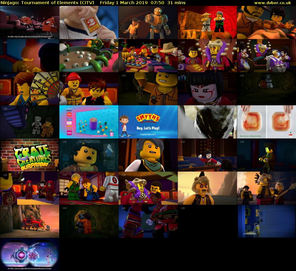 Ninjago: Tournament of Elements (CITV) Friday 1 March 2019 07:50 - 08:21