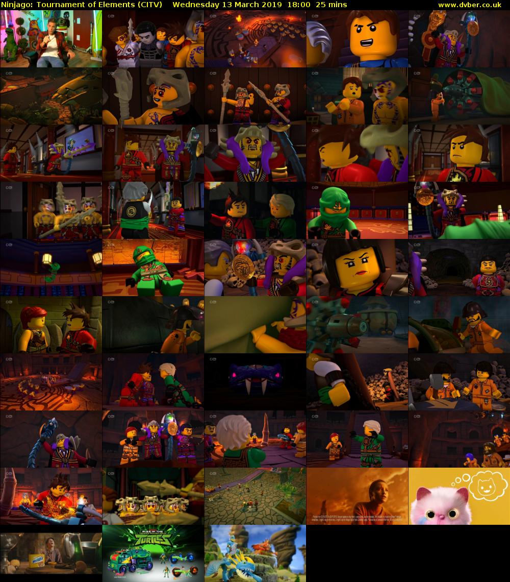 Ninjago: Tournament of Elements (CITV) Wednesday 13 March 2019 18:00 - 18:25