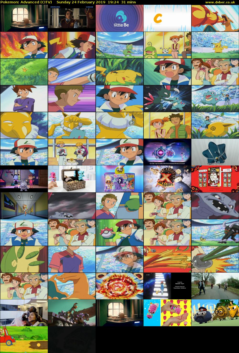 Pokemon: Advanced (CITV) Sunday 24 February 2019 19:24 - 19:55