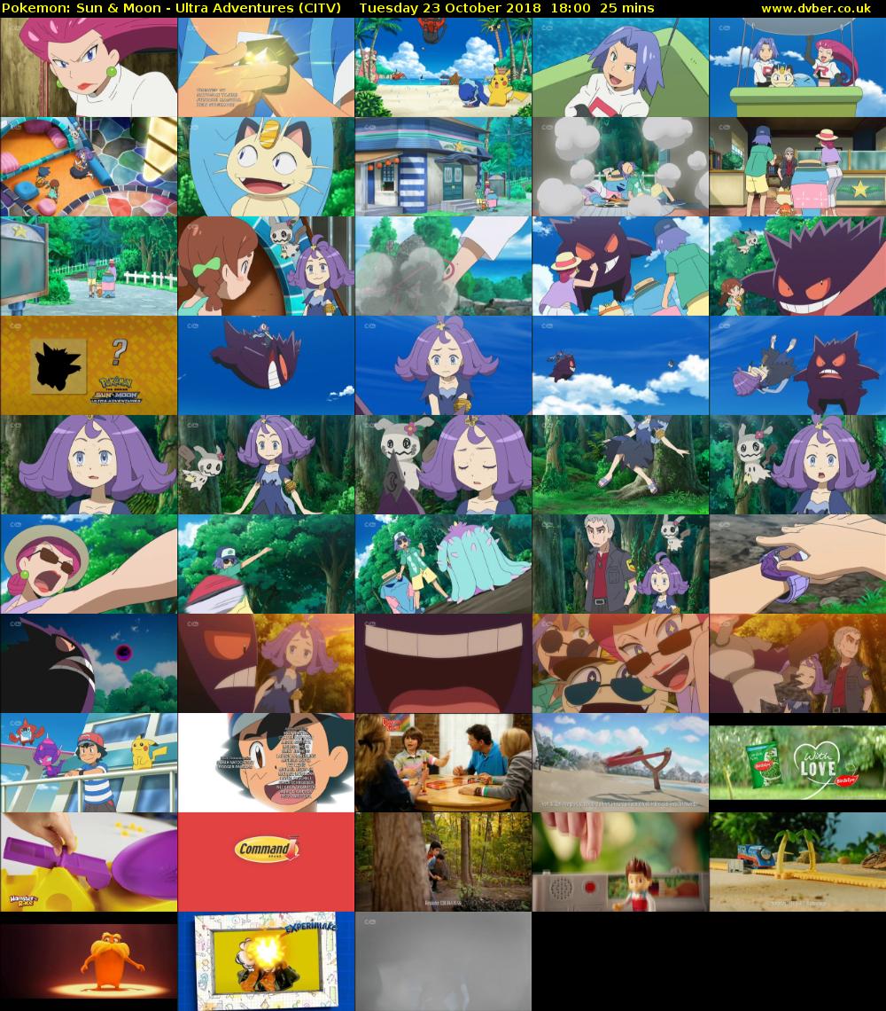 Pokemon: Sun & Moon - Ultra Adventures (CITV) Tuesday 23 October 2018 18:00 - 18:25