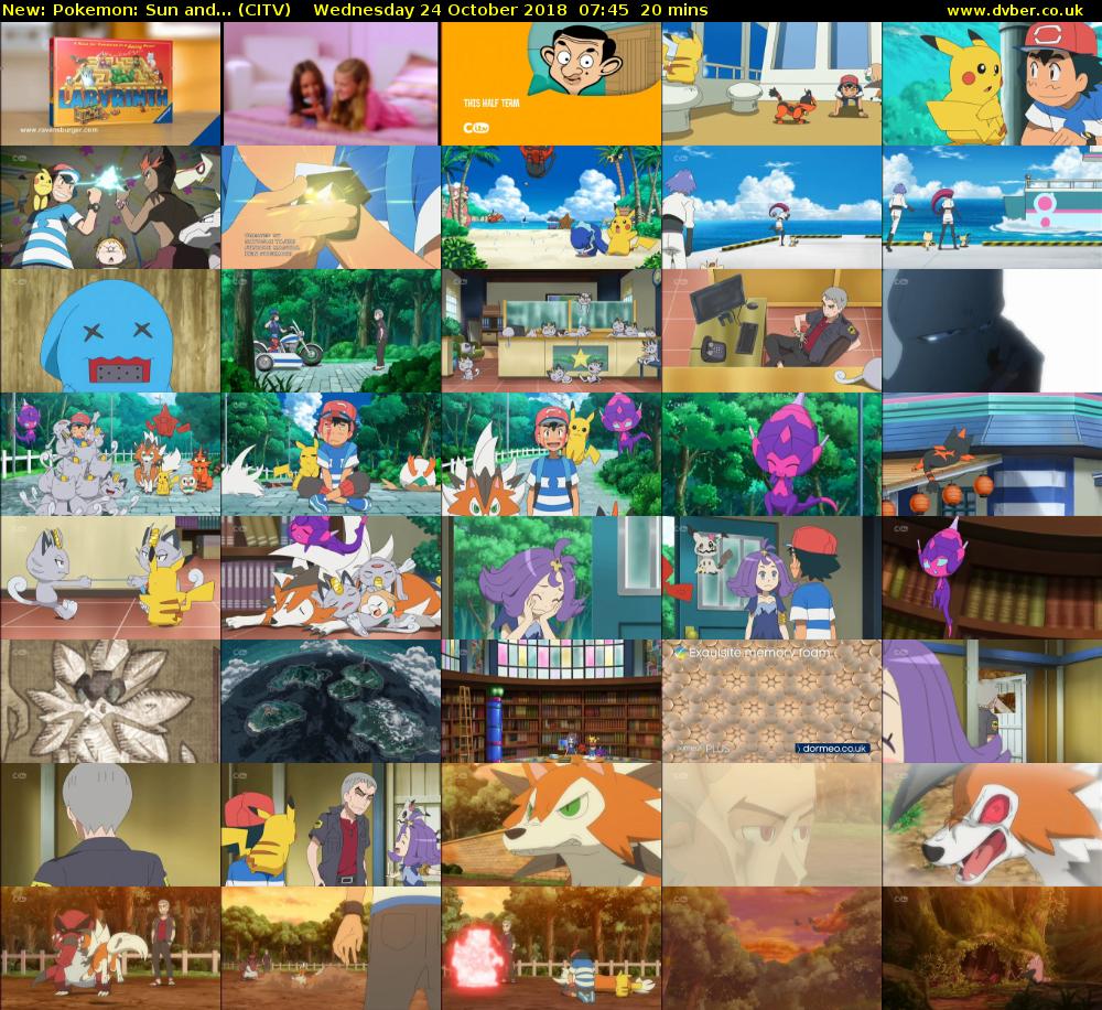 Pokemon: Sun and... (CITV) Wednesday 24 October 2018 07:45 - 08:05