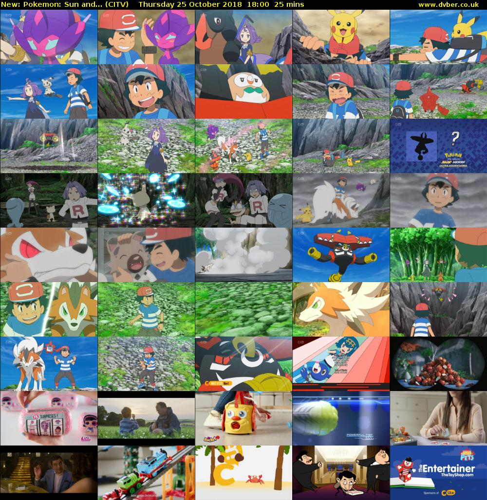 Pokemon: Sun and... (CITV) Thursday 25 October 2018 18:00 - 18:25