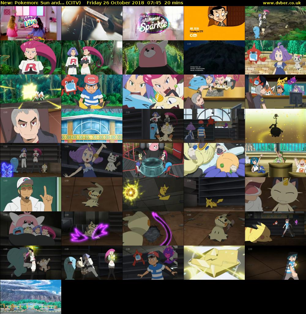 Pokemon: Sun and... (CITV) Friday 26 October 2018 07:45 - 08:05