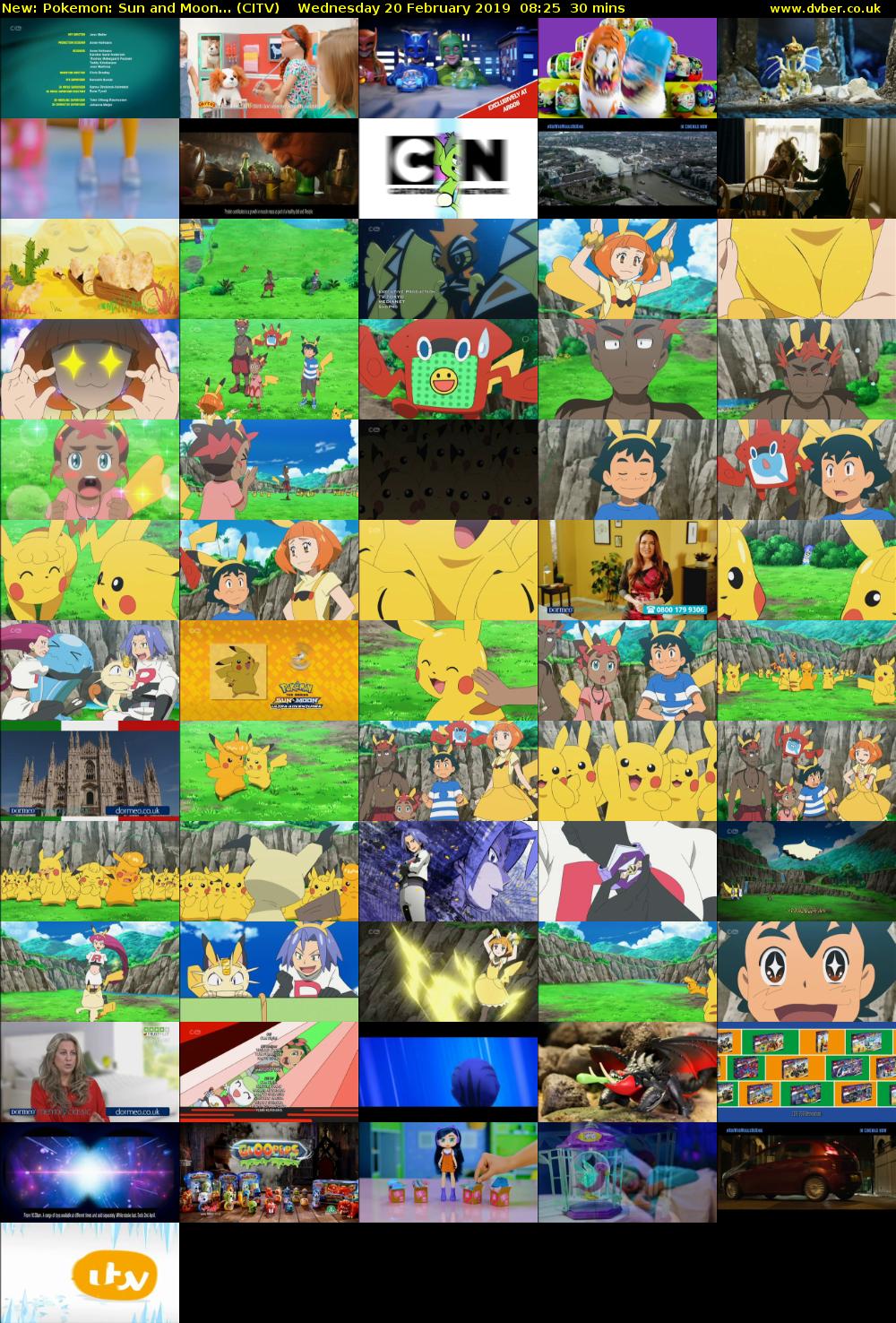 Pokemon: Sun and Moon... (CITV) Wednesday 20 February 2019 08:25 - 08:55
