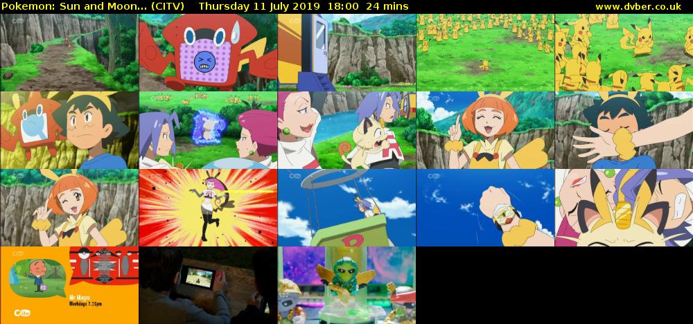 Pokemon: Sun and Moon... (CITV) Thursday 11 July 2019 18:00 - 18:24