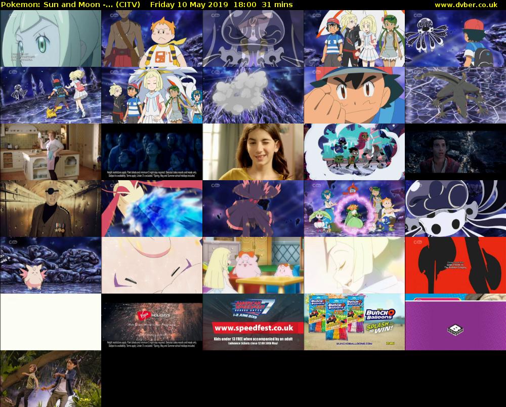 Pokemon: Sun and Moon -... (CITV) Friday 10 May 2019 18:00 - 18:31