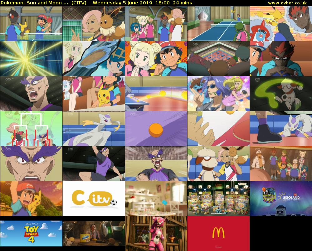 Pokemon: Sun and Moon -... (CITV) Wednesday 5 June 2019 18:00 - 18:24