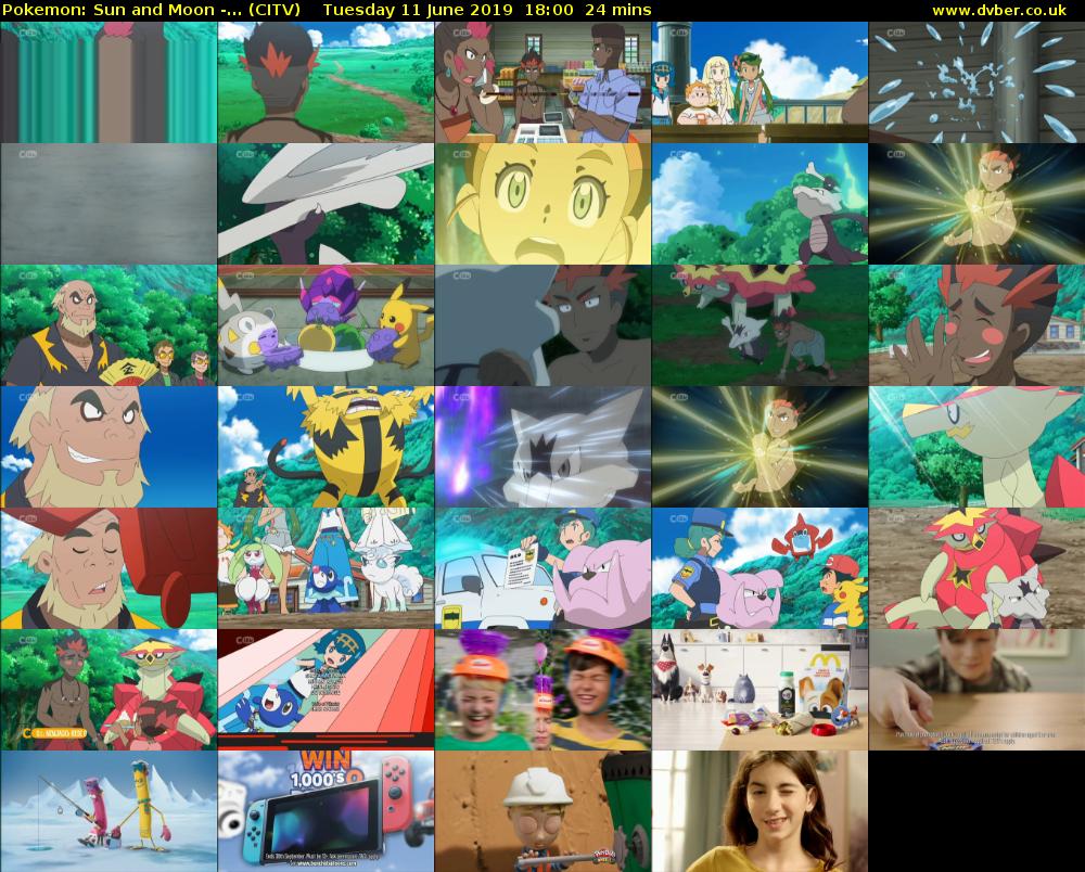 Pokemon: Sun and Moon -... (CITV) Tuesday 11 June 2019 18:00 - 18:24